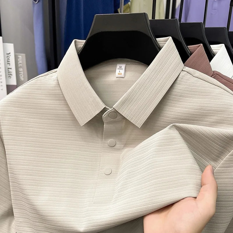 Men's Ice Silk Polo Shirt – Cool Feeling Lapel Top