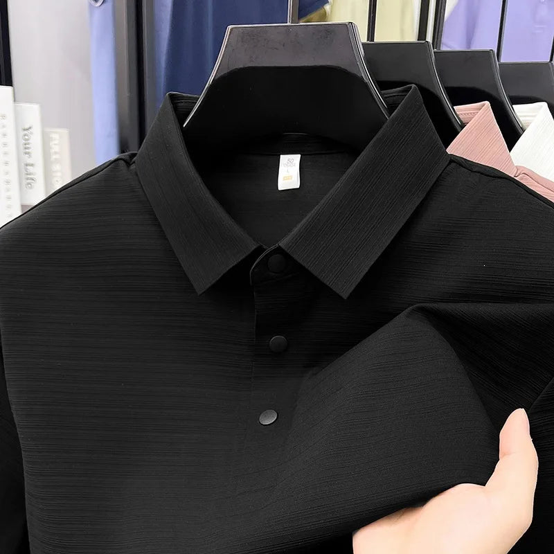 Men's Ice Silk Polo Shirt – Cool Feeling Lapel Top