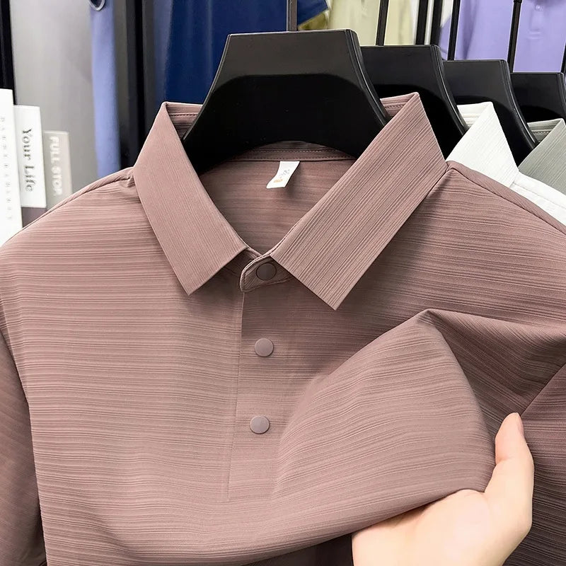 Men's Ice Silk Polo Shirt – Cool Feeling Lapel Top