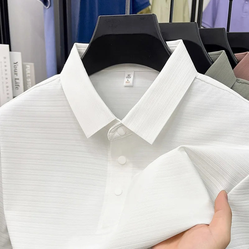 Men's Ice Silk Polo Shirt – Cool Feeling Lapel Top