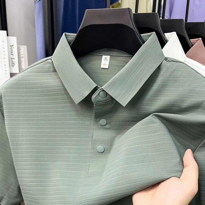 Men's Ice Silk Polo Shirt – Cool Feeling Lapel Top