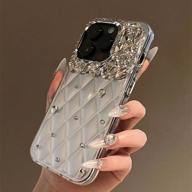 Luxurious Chanel-Style Case Suitable for Apple 16 Pro Max, iPhone 17, Trendy Socialite Style, 13 with Sparkling Diamonds, 12 Luxury Edition