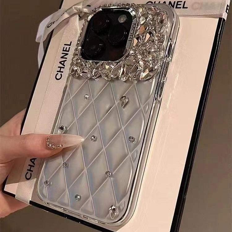 Luxurious Chanel-Style Case Suitable for Apple 16 Pro Max, iPhone 17, Trendy Socialite Style, 13 with Sparkling Diamonds, 12 Luxury Edition