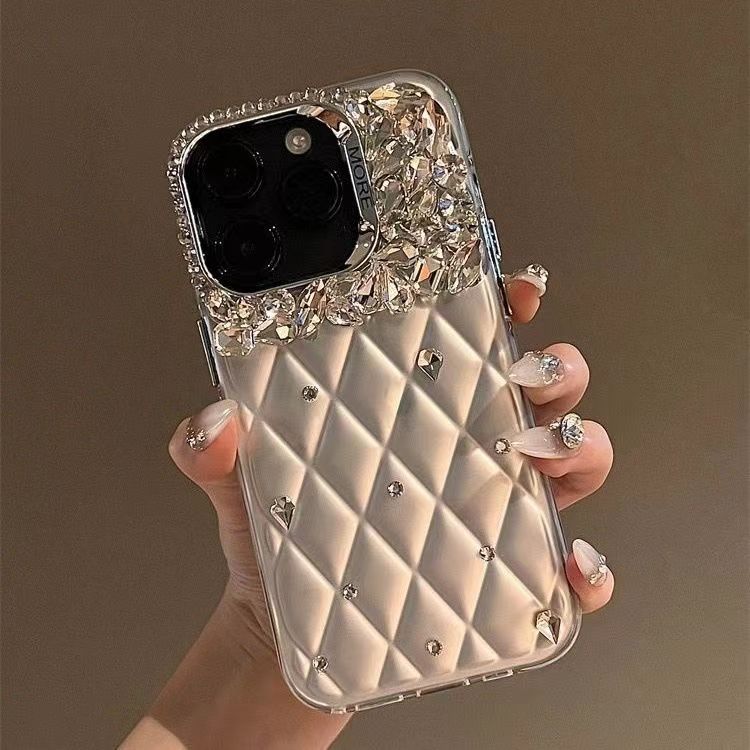 Luxurious Chanel-Style Case Suitable for Apple 16 Pro Max, iPhone 17, Trendy Socialite Style, 13 with Sparkling Diamonds, 12 Luxury Edition