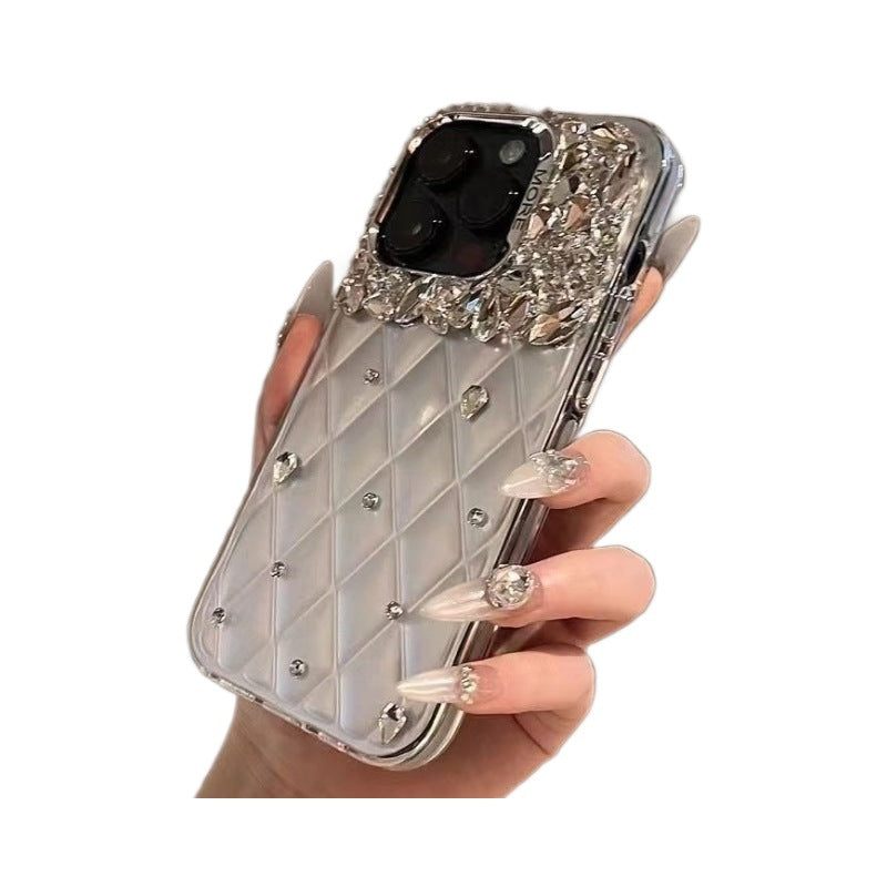 Luxurious Chanel-Style Case Suitable for Apple 16 Pro Max, iPhone 17, Trendy Socialite Style, 13 with Sparkling Diamonds, 12 Luxury Edition