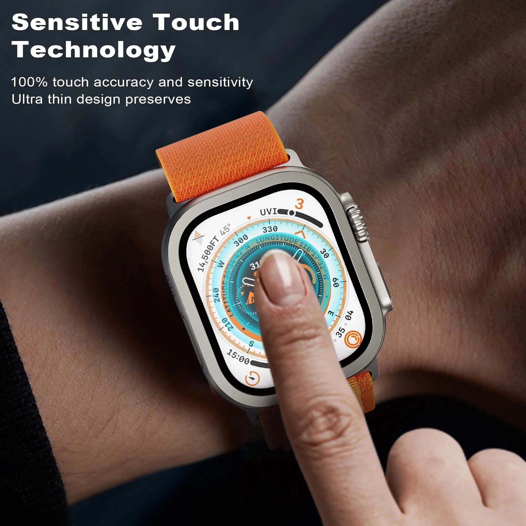 Tempered Glass For Apple Watch band ultra 49mm Screen Protector Anti-Scratch HD Full Film Metal Bumper iWatch Ultra2 3 Strap