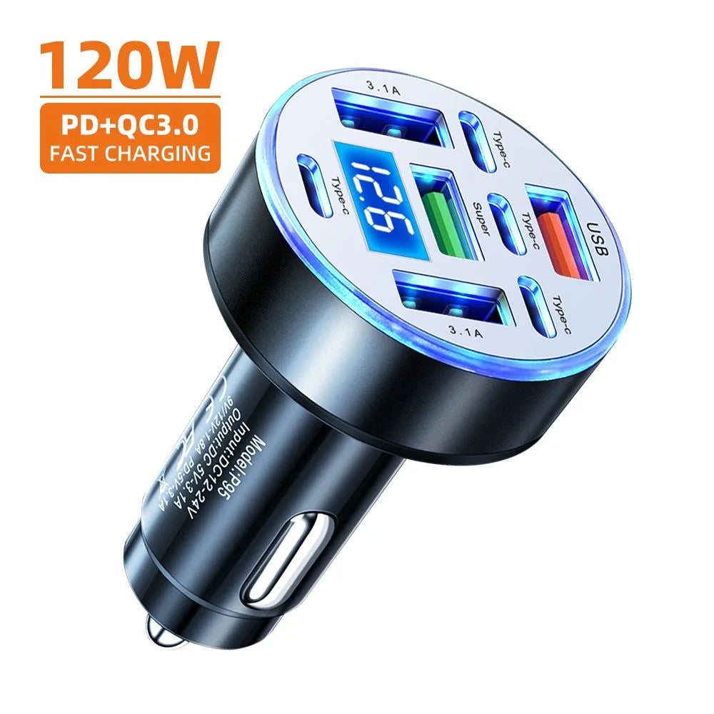 8-in-1 Car Charger QC4.0