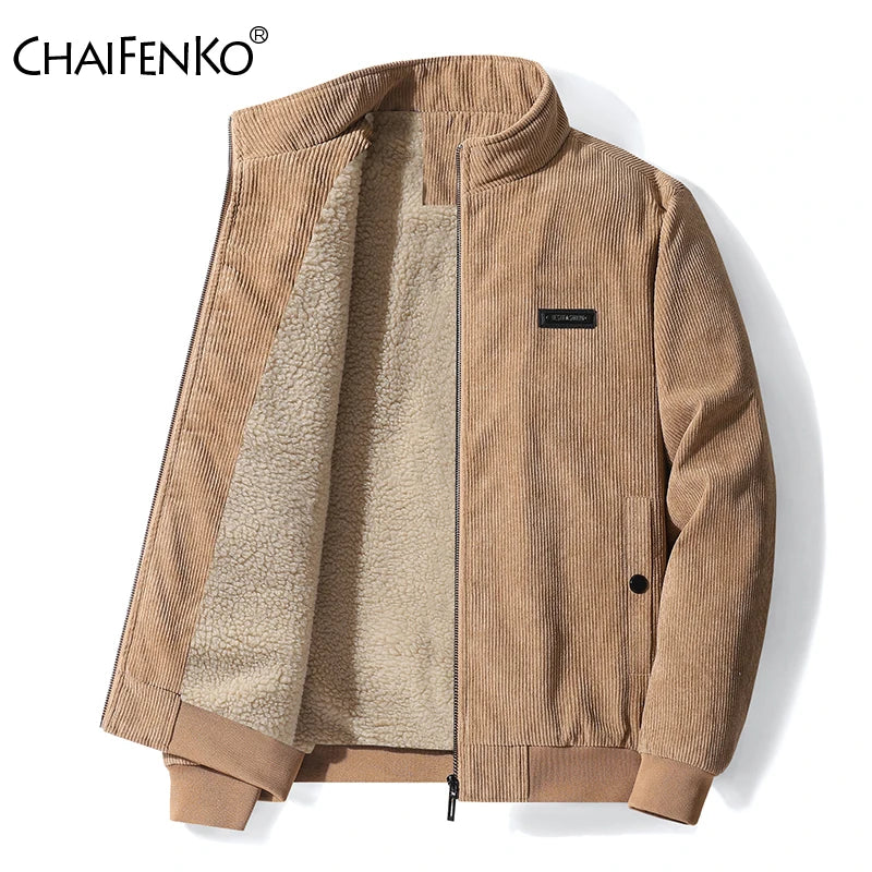 Men's Thick Fleece Jacket – Windproof Casual Outdoor Coat