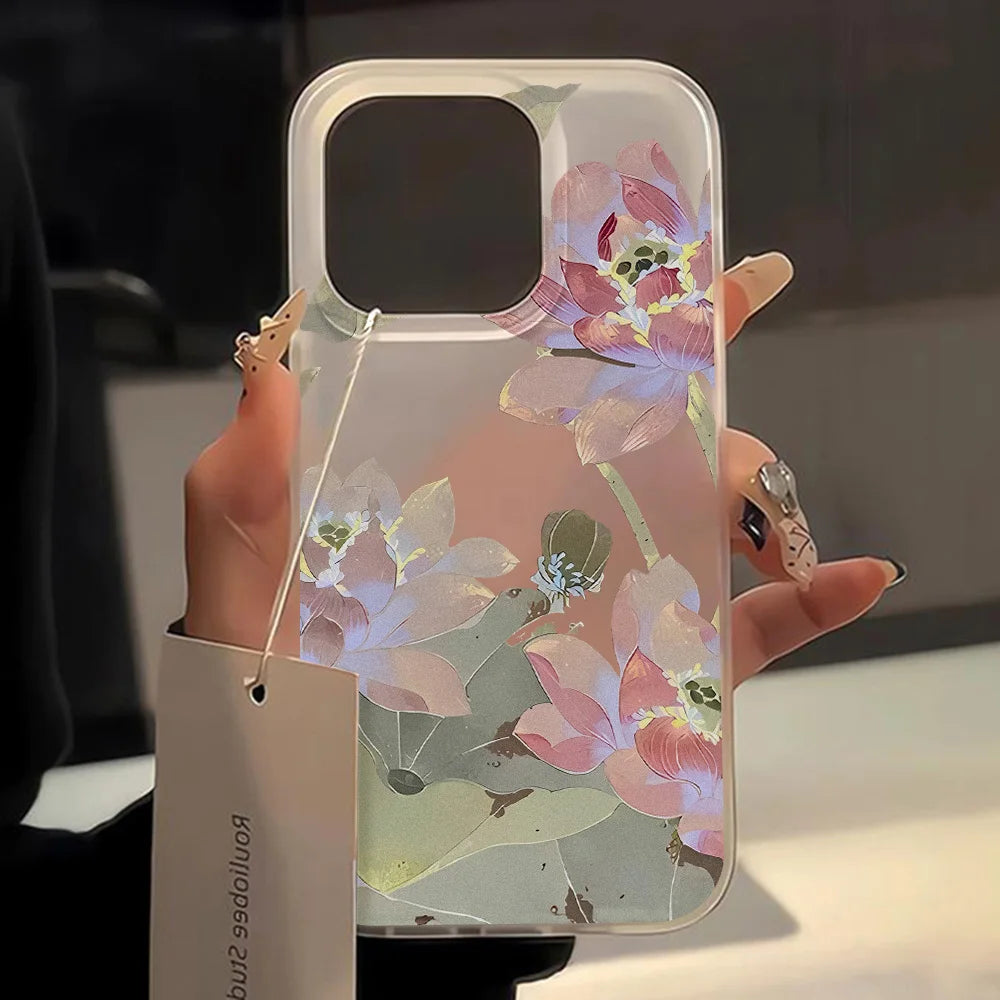 iPhone Floral Case – Translucent Slim Cover | Çiçek Desenli Şeffaf iPhone Kılıfı