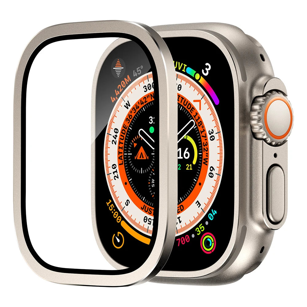 Tempered Glass For Apple Watch band ultra 49mm Screen Protector Anti-Scratch HD Full Film Metal Bumper iWatch Ultra2 3 Strap
