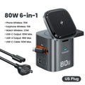 Toocki 80W 6-in-1 GaN Charging Station – MagSafe & PD | 6'lı GaN Şarj İstasyonu