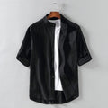 Summer cotton linen men shirts 5XL 6XL 7XL Bust 135cm Plus size large size shirt men casual outside 3 colors white balck