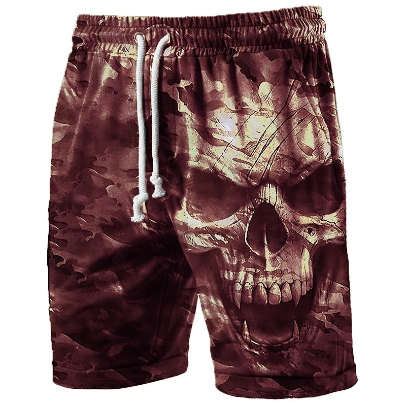 Men's 3D Skull Print Beach Shorts – Hip Hop Streetwear Swim Trunks