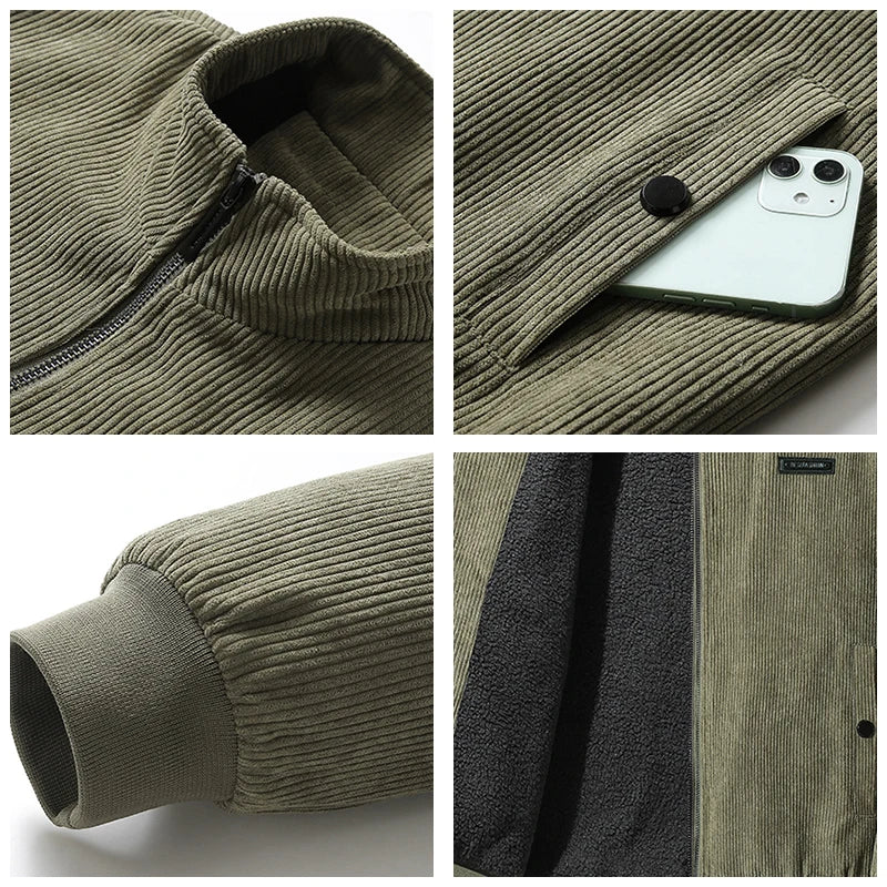 Men's Thick Fleece Jacket – Windproof Casual Outdoor Coat