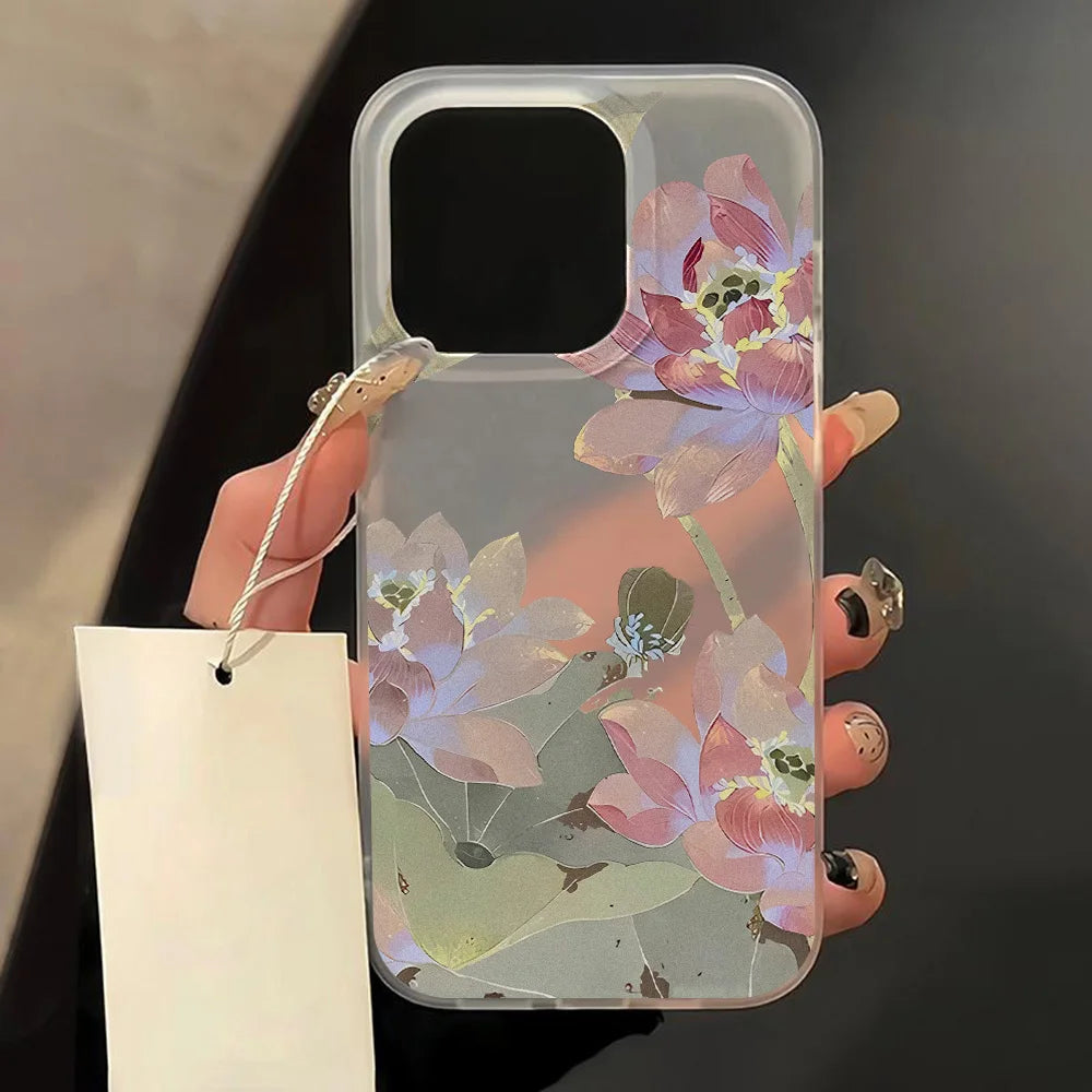 iPhone Floral Case – Translucent Slim Cover | Çiçek Desenli Şeffaf iPhone Kılıfı
