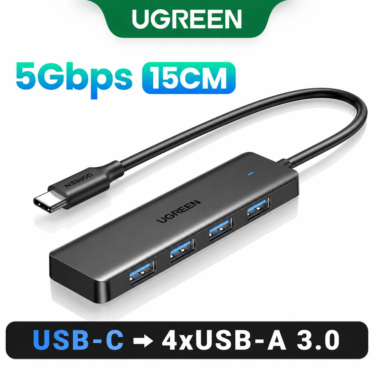 UGREEN USB 3.0 Hub – 4 Port Slim Splitter | 4 Portlu USB Hub