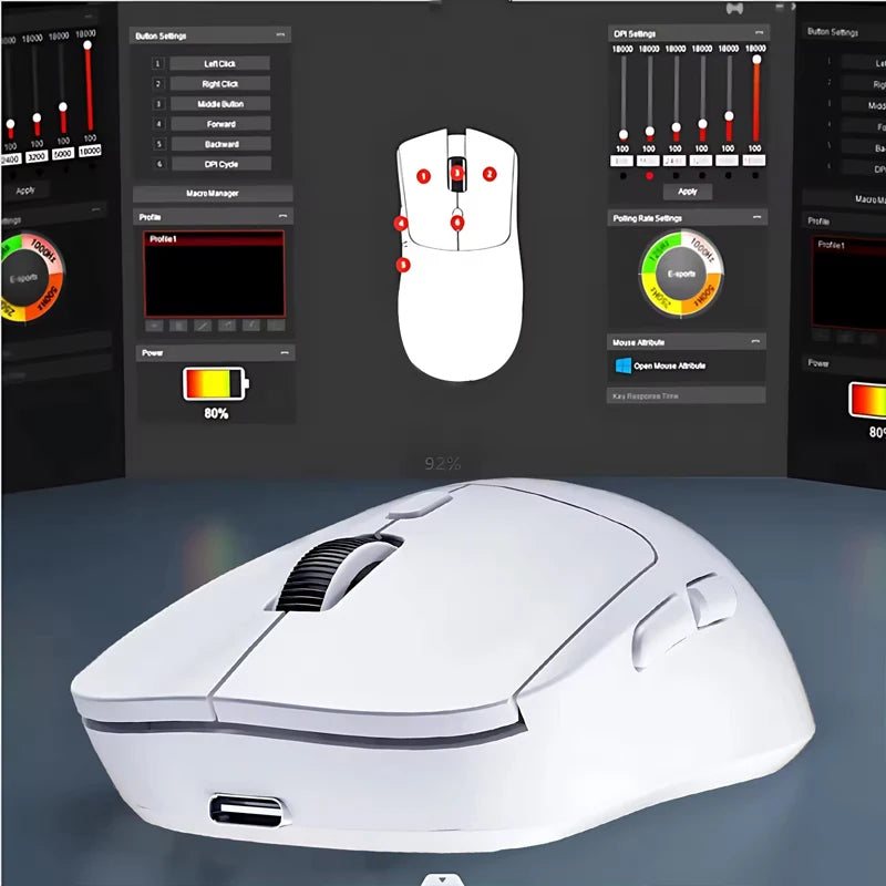 New M348 Superlight Mouse Bluetooth 2.4G Wireless Gaming Mouse Flagship Chip Gaming Sensor 6 Adjustable DPI For Office Game