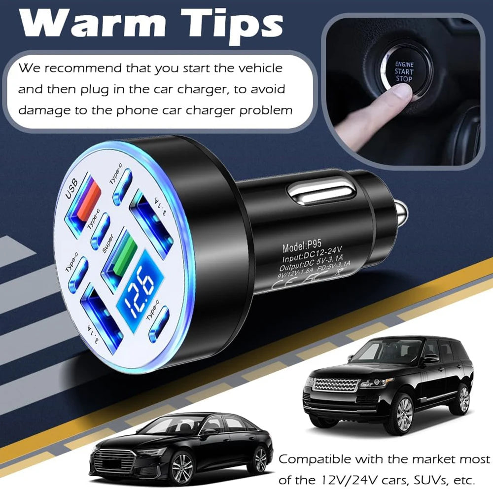 8-in-1 Car Charger QC4.0