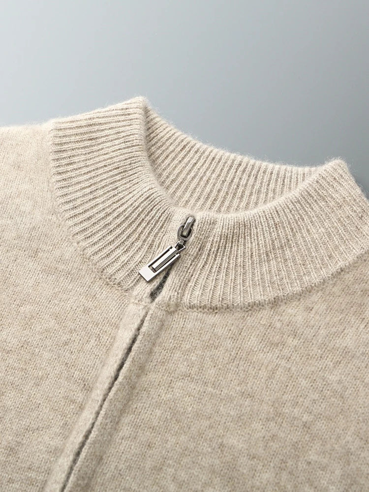 Men's 100% Merino Wool Suit Set – Knit Cardigan & Slim Pants