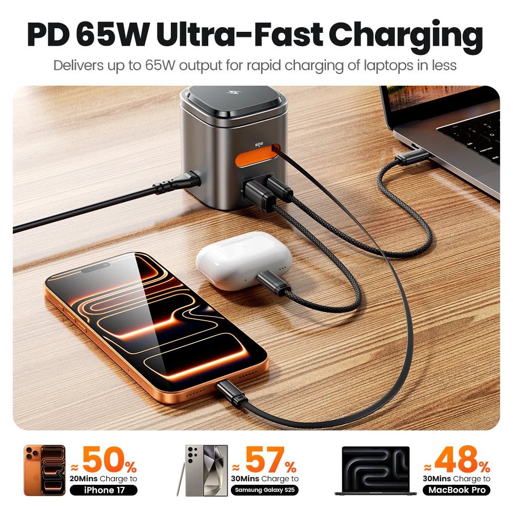 Toocki 80W 6-in-1 GaN Charging Station – MagSafe & PD | 6'lı GaN Şarj İstasyonu