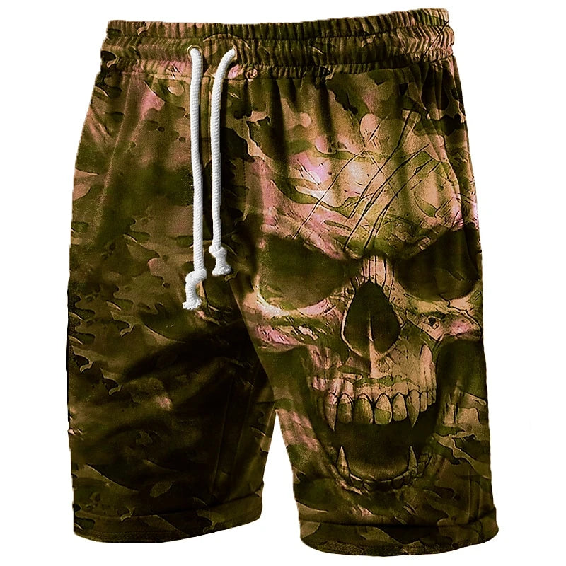 Men's 3D Skull Print Beach Shorts – Hip Hop Streetwear Swim Trunks