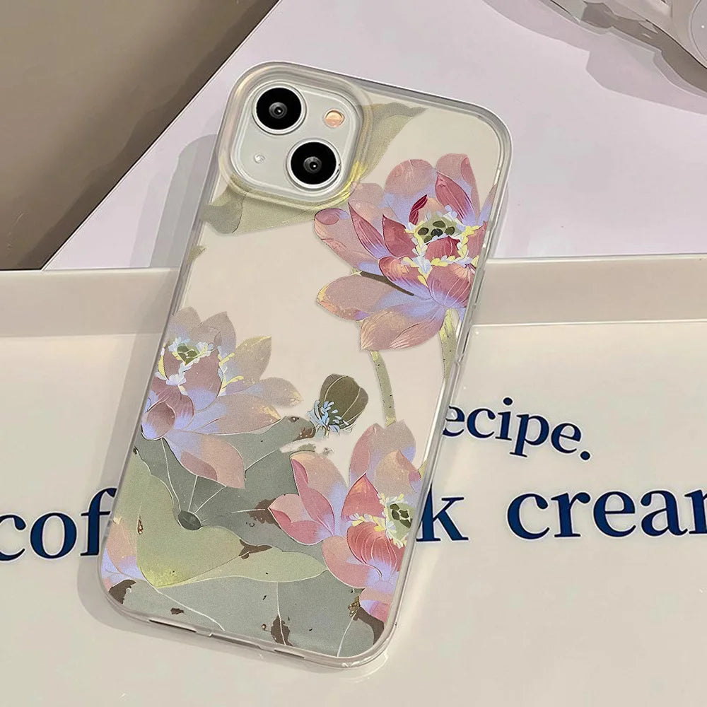 iPhone Floral Case – Translucent Slim Cover | Çiçek Desenli Şeffaf iPhone Kılıfı