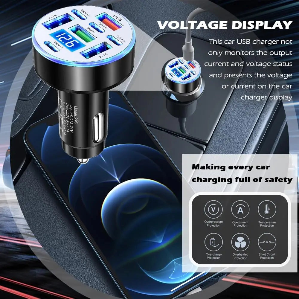 8-in-1 Car Charger QC4.0