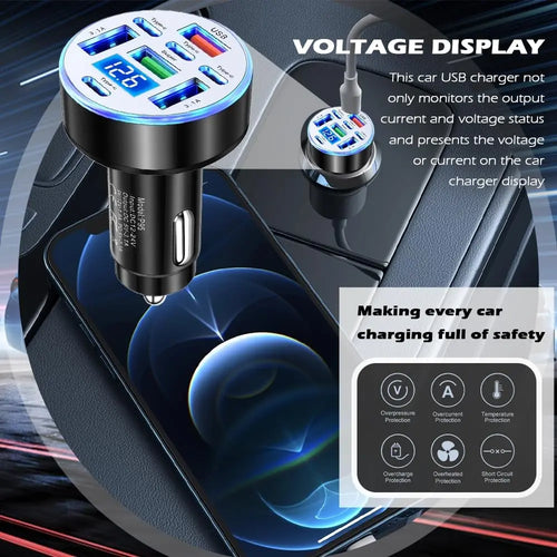 8-in-1 Car Charger QC4.0