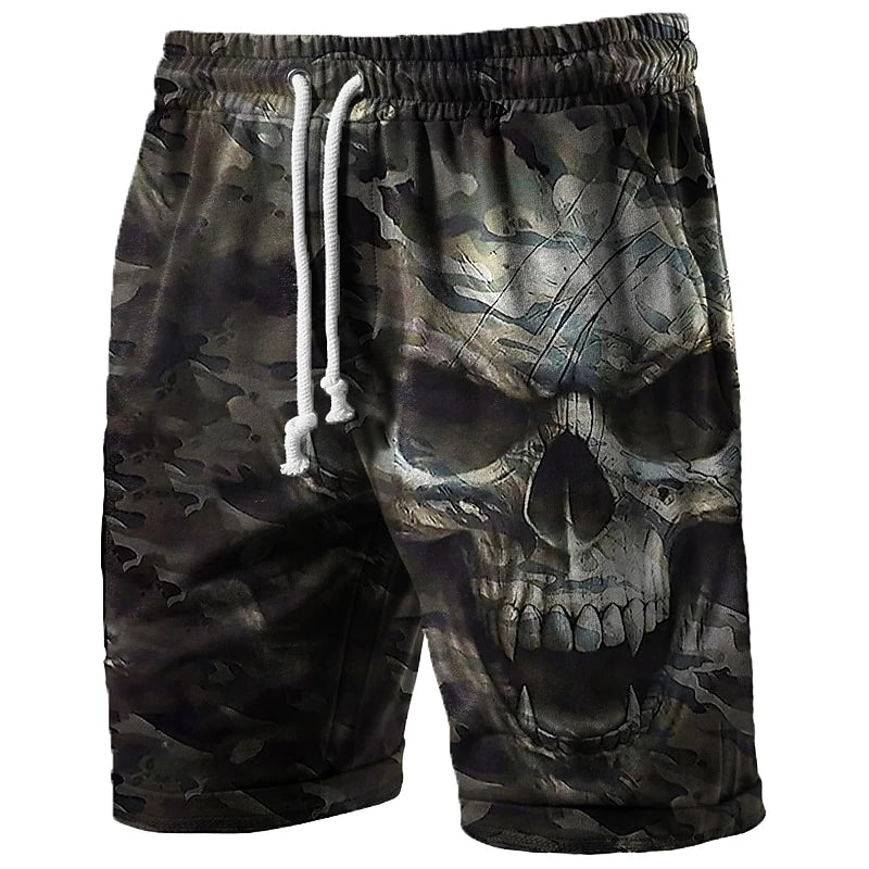Men's 3D Skull Print Beach Shorts – Hip Hop Streetwear Swim Trunks