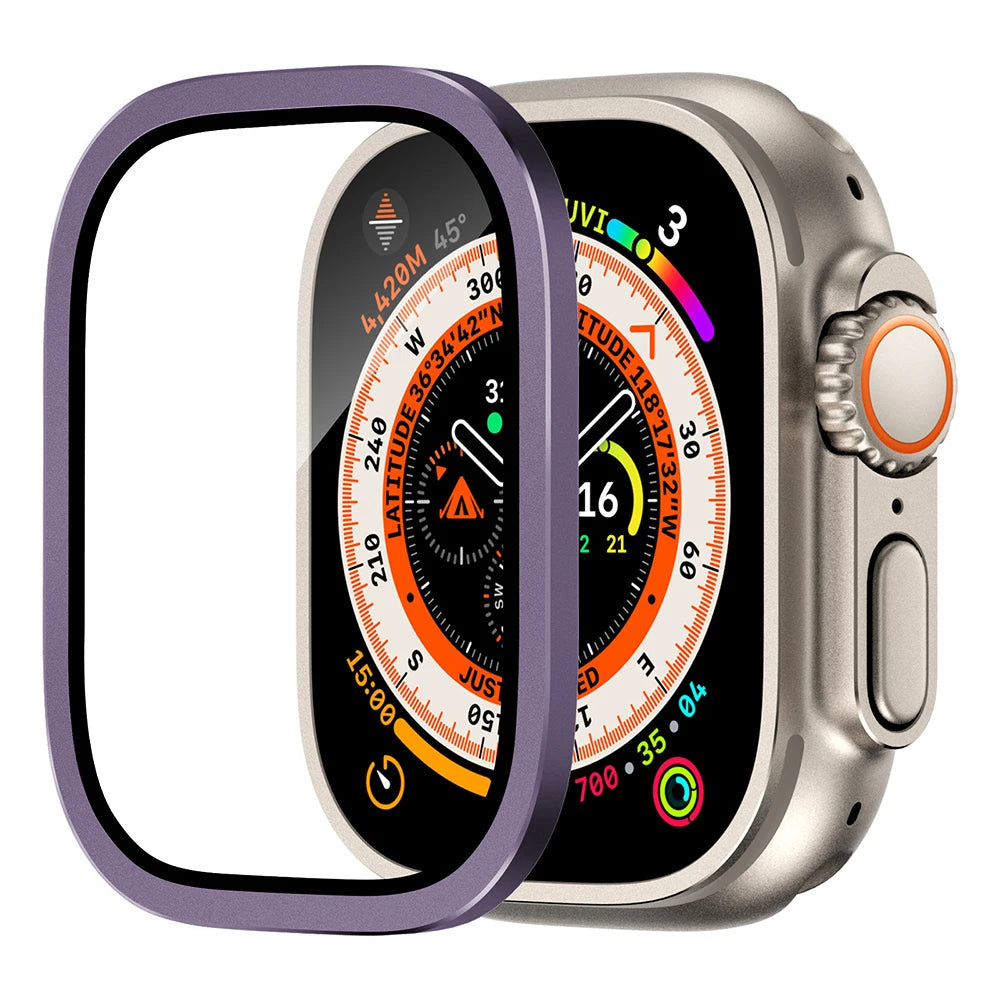 Tempered Glass For Apple Watch band ultra 49mm Screen Protector Anti-Scratch HD Full Film Metal Bumper iWatch Ultra2 3 Strap