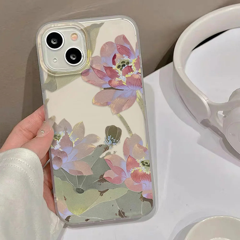 iPhone Floral Case – Translucent Slim Cover | Çiçek Desenli Şeffaf iPhone Kılıfı