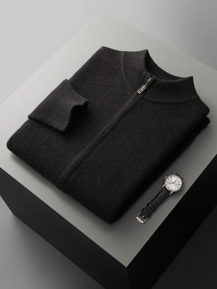 Men's 100% Merino Wool Suit Set – Knit Cardigan & Slim Pants