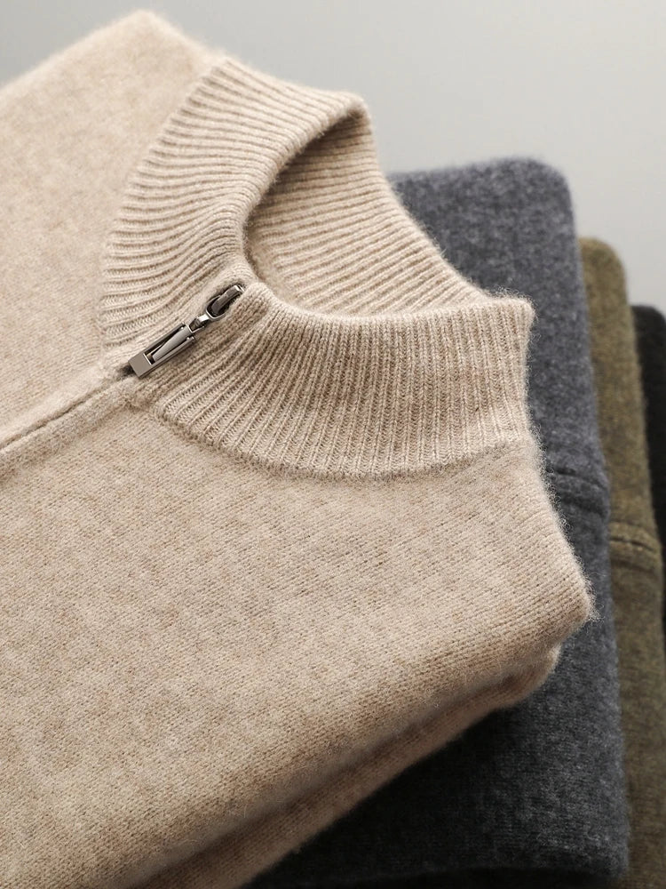 Men's 100% Merino Wool Suit Set – Knit Cardigan & Slim Pants