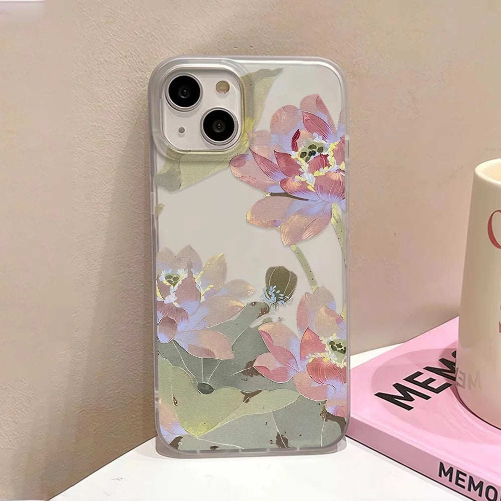 iPhone Floral Case – Translucent Slim Cover | Çiçek Desenli Şeffaf iPhone Kılıfı