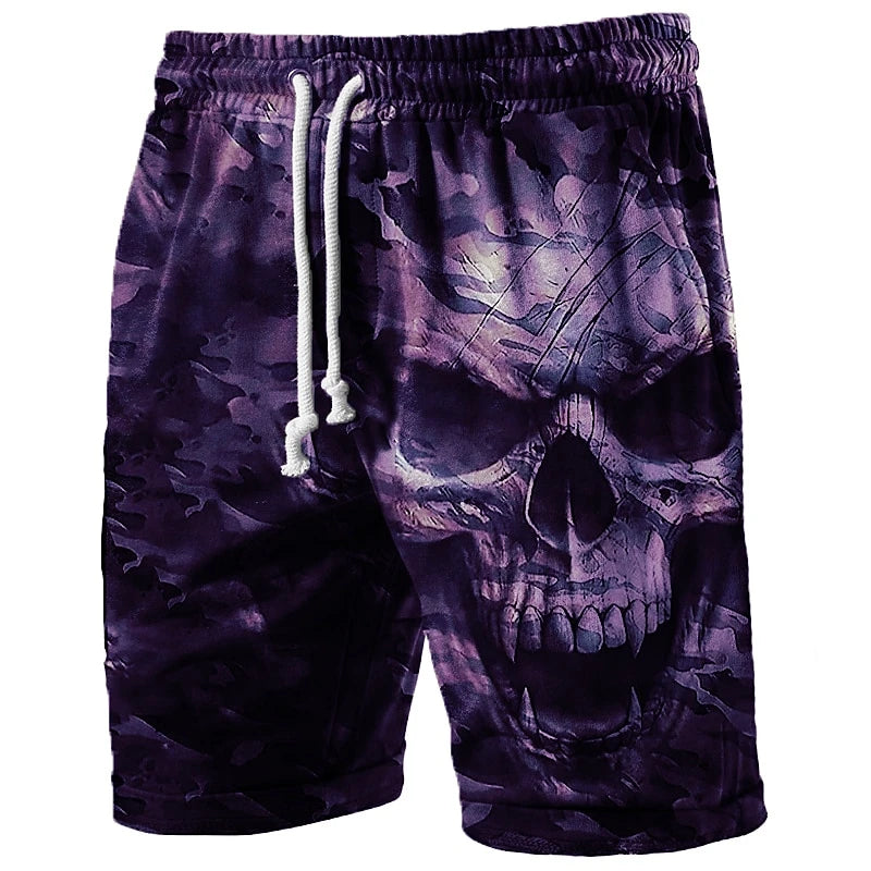 Men's 3D Skull Print Beach Shorts – Hip Hop Streetwear Swim Trunks