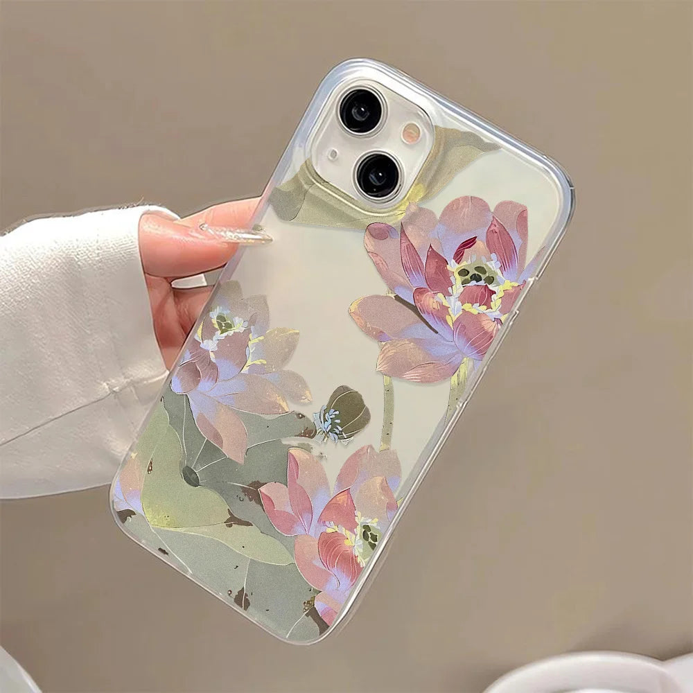 iPhone Floral Case – Translucent Slim Cover | Çiçek Desenli Şeffaf iPhone Kılıfı