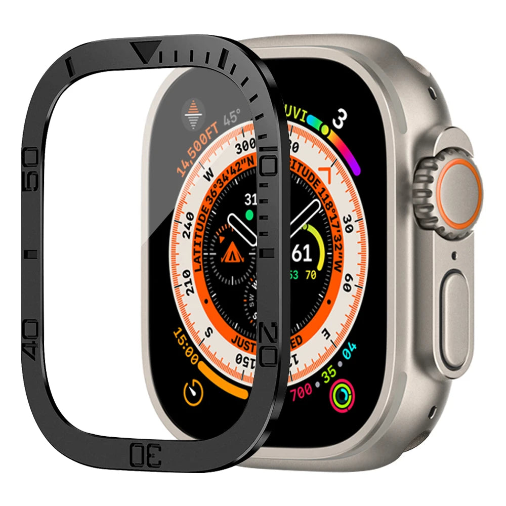 Tempered Glass For Apple Watch band ultra 49mm Screen Protector Anti-Scratch HD Full Film Metal Bumper iWatch Ultra2 3 Strap