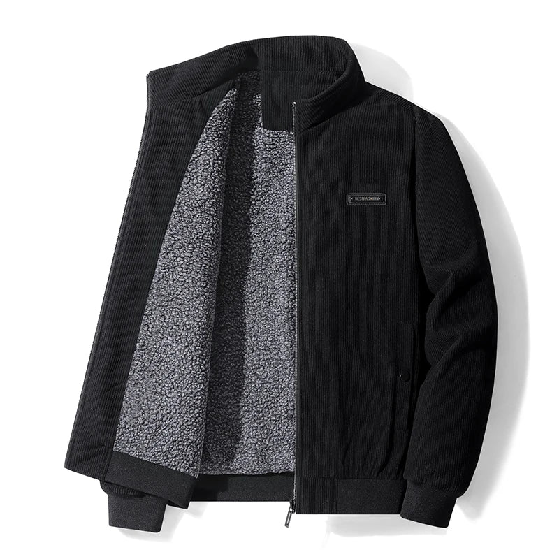 Men's Thick Fleece Jacket – Windproof Casual Outdoor Coat
